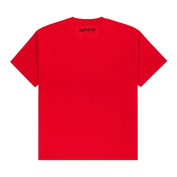 Sp5der Diffused Collegiate Tee Red by Sp5der - NWAHYPE No.1 for streetwear T-Shirts in USA