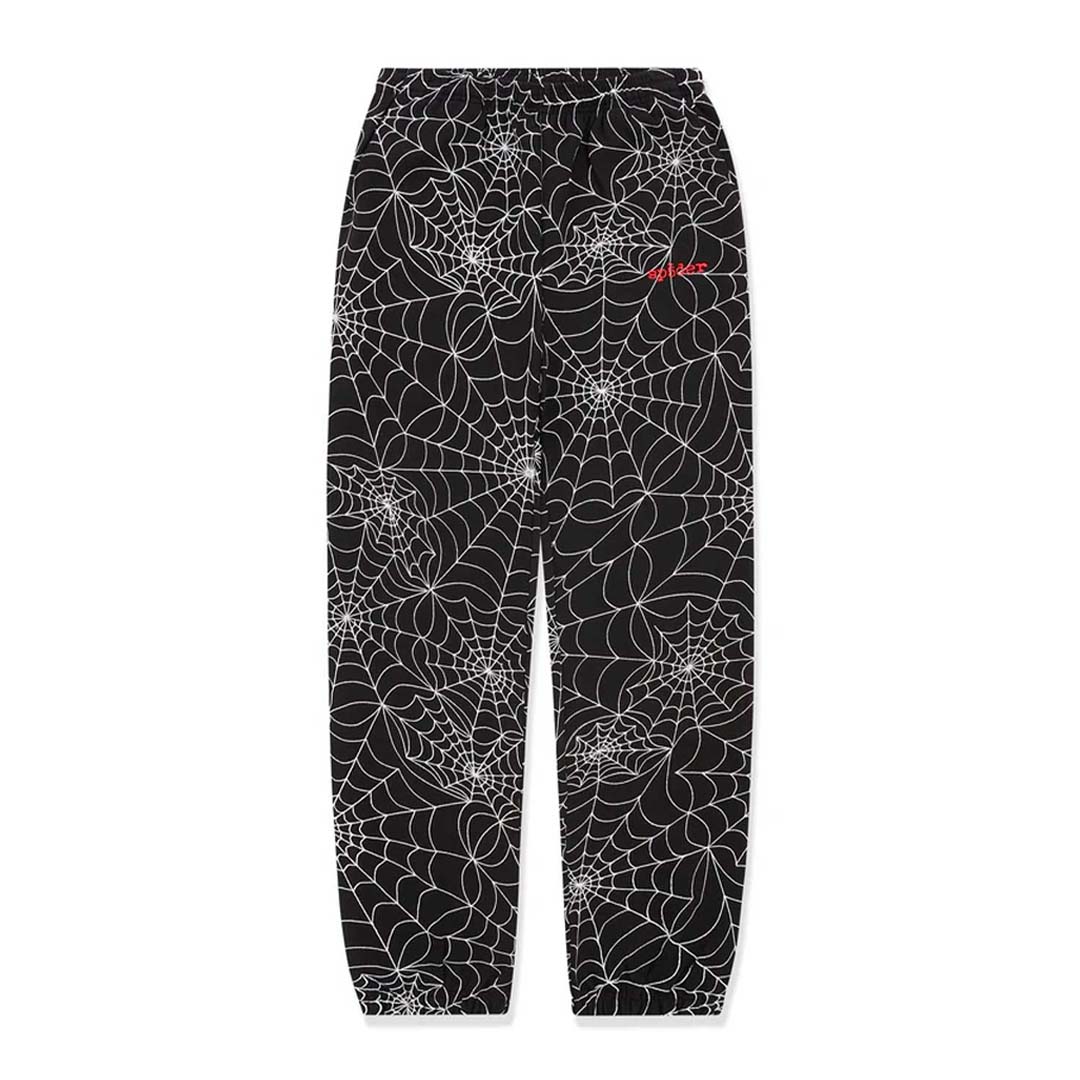 Sp5der Embroidered Black AOP Sweatpants by Sp5der - NWAHype 1 for streetwear Pants in USA