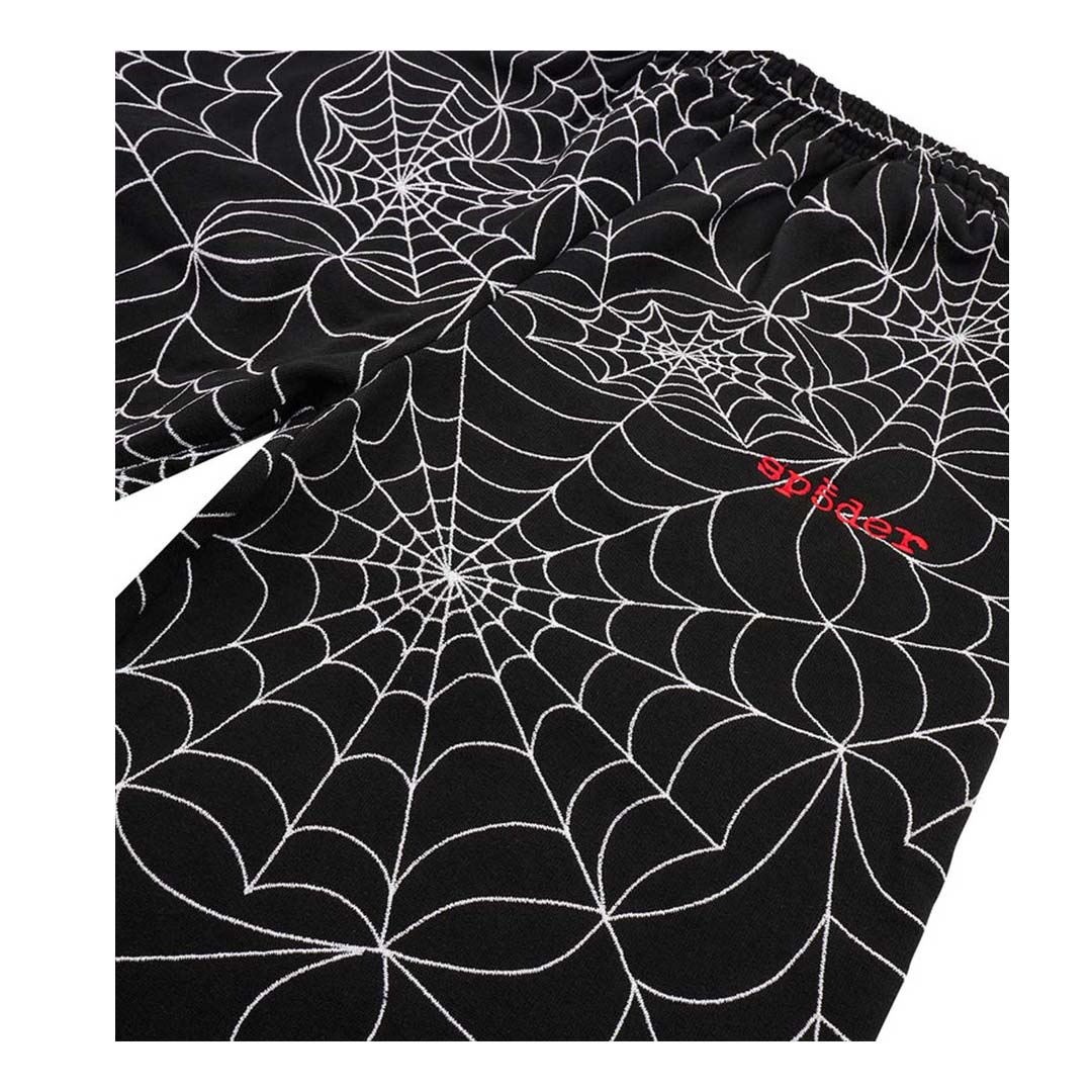Sp5der Embroidered Black AOP Sweatpants by Sp5der - NWAHype 1 for streetwear Pants in USA