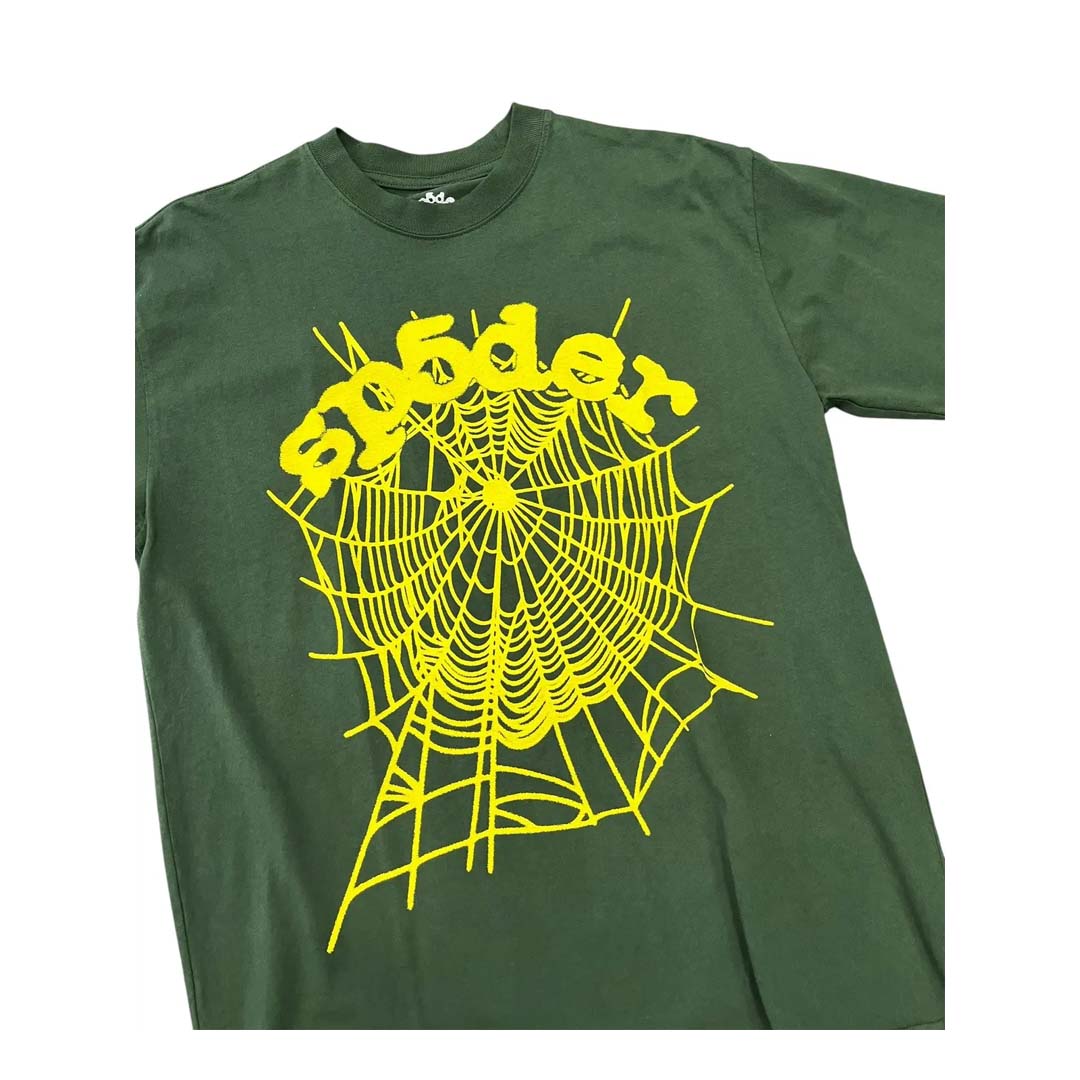 Sp5der Green Yellow Web Tee by Sp5der - NWAHype No.1 for streetwear T-Shirts in USA