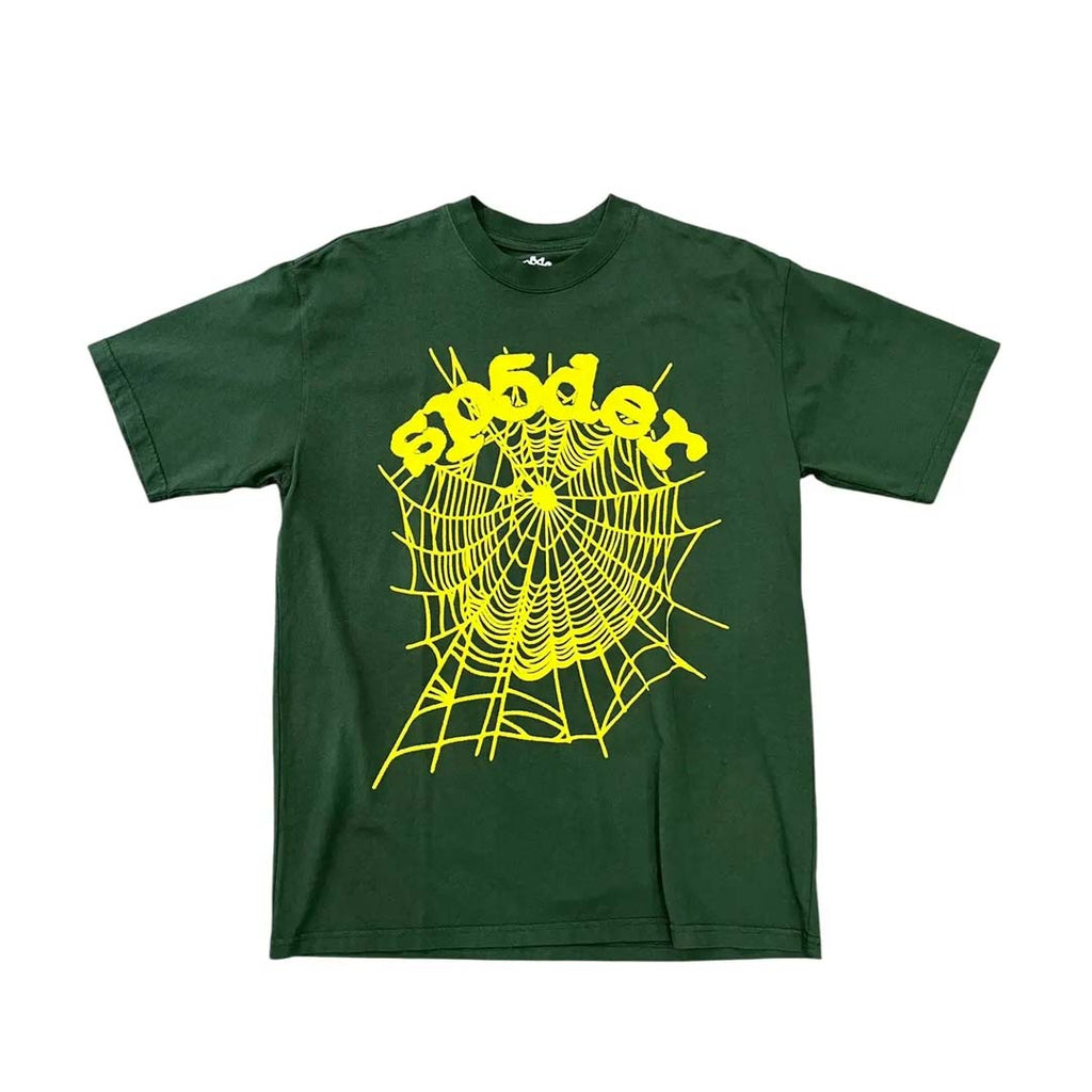 Sp5der Green Yellow Web Tee by Sp5der - NWAHype No.1 for streetwear T-Shirts in USA