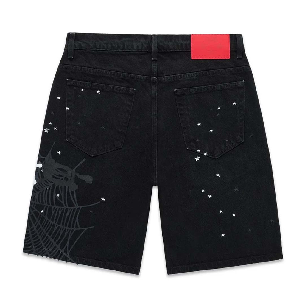 Sp5der Heavy Web Jean Short Black by Sp5der - NWAHYPE No.1 for streetwear Shorts in USA