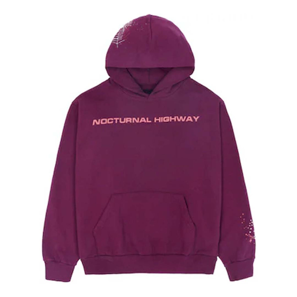 Sp5der Nocturnal Highway Hoodie 'Dark Purple' by Sp5der - NWAHYPE No.1 for streetwear Hoodies in USA