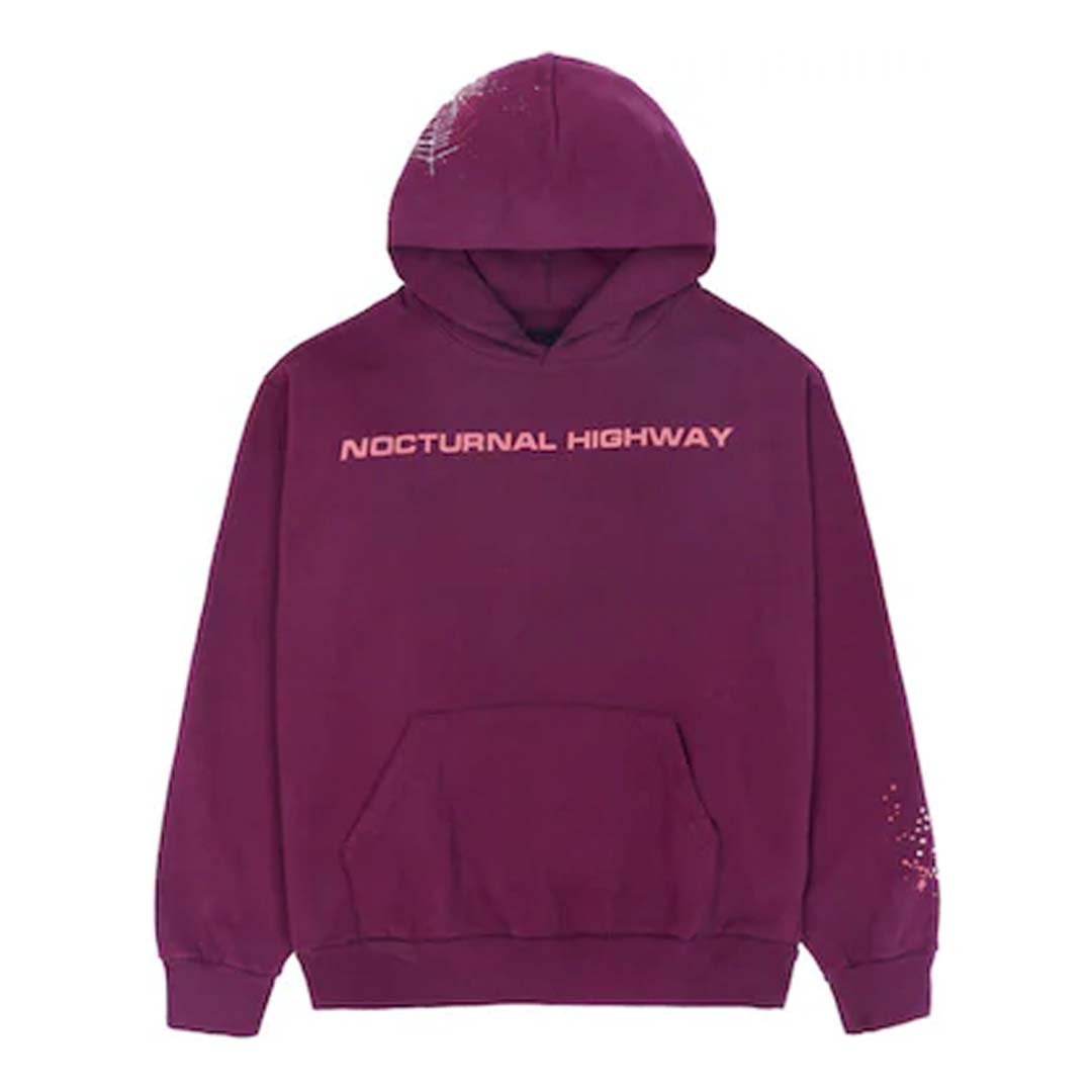 Sp5der Nocturnal Highway Hoodie 'Dark Purple' by Sp5der - NWAHYPE No.1 for streetwear Hoodies in USA