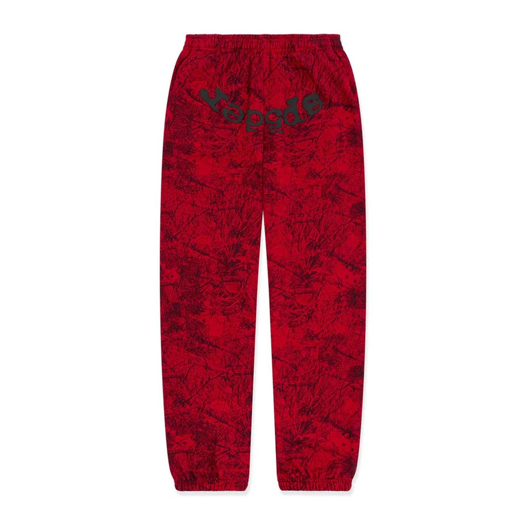 Sp5der OG Tree Camo Sweatpants Red by Sp5der - NWAHype No.1 for streetwear Pants in USA