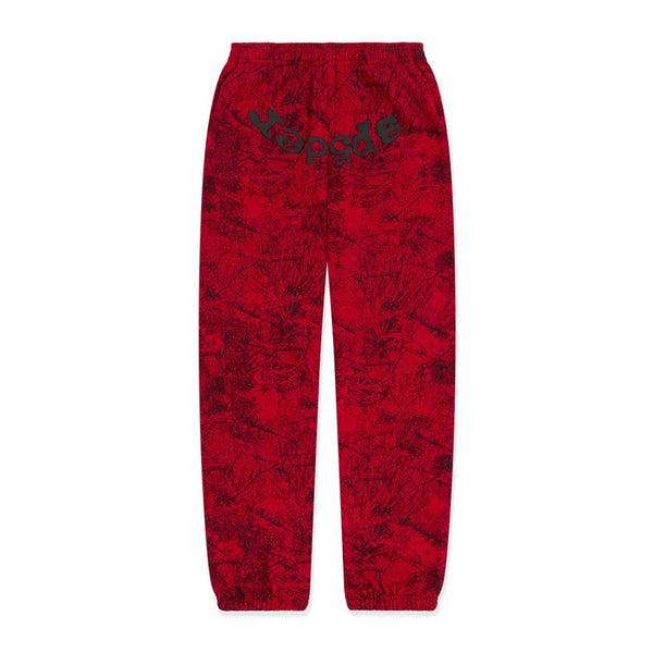 Sp5der OG Tree Camo Sweatpants Red by Sp5der - NWAHype No.1 for streetwear Pants in USA