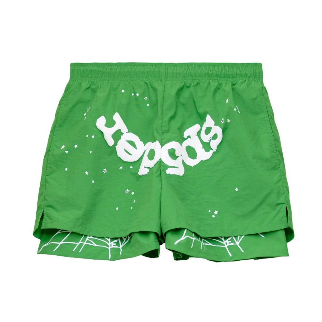 Sp5der OG Web Double Layer Shorts Green by Sp5der - NWAHYPE No.1 for streetwear Shorts in USA