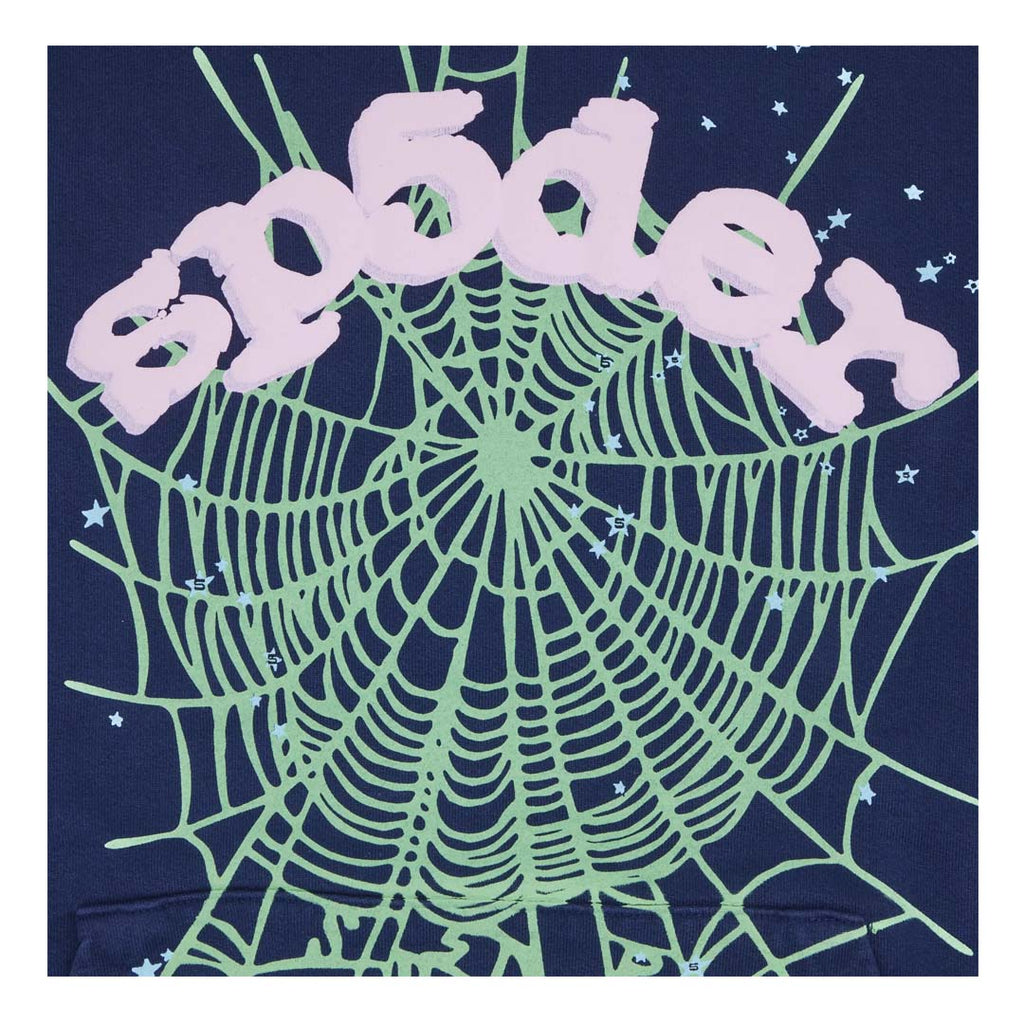 Sp5der OG Web Hoodie Navy Blue Green Pink by Sp5der - NWAHype 1 for streetwear Hoodies in USA