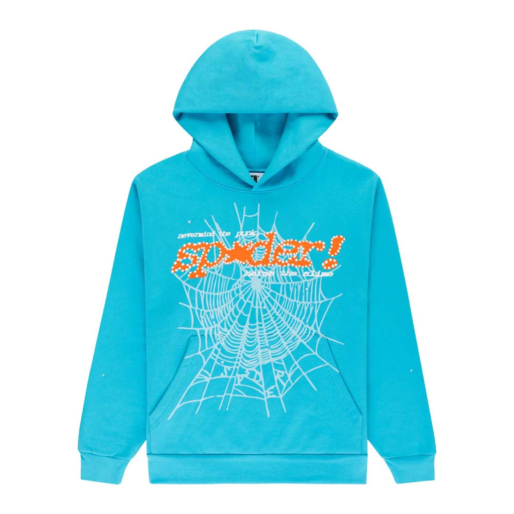 Sp5der Punk V2 Hoodie 'Cyan' by Sp5der - NWAHype No.1 for streetwear Hoodies in USA