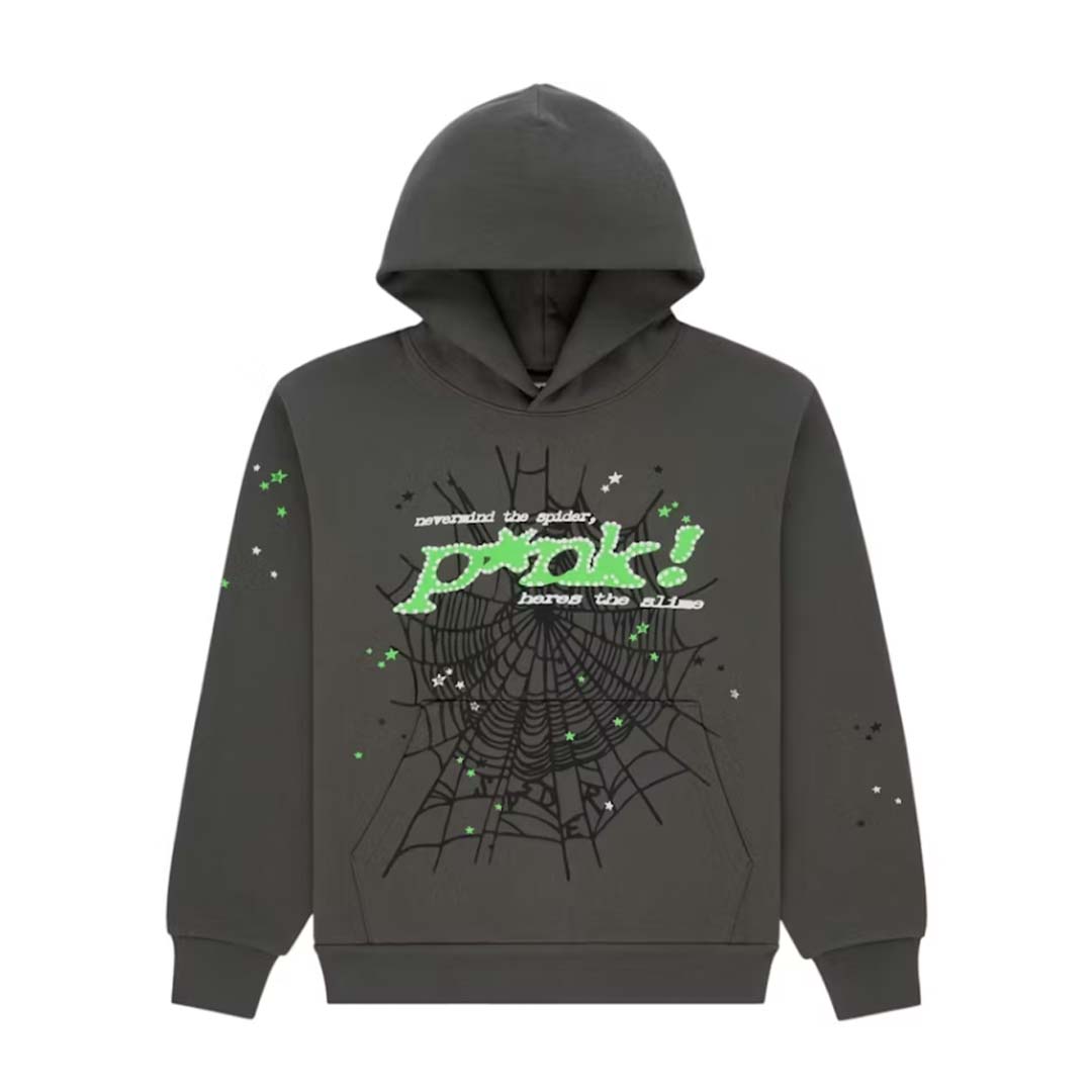 Sp5der Punk V2 Slate Grey Green Hoodie by Sp5der - NWAHype No.1 for streetwear Hoodies in USA