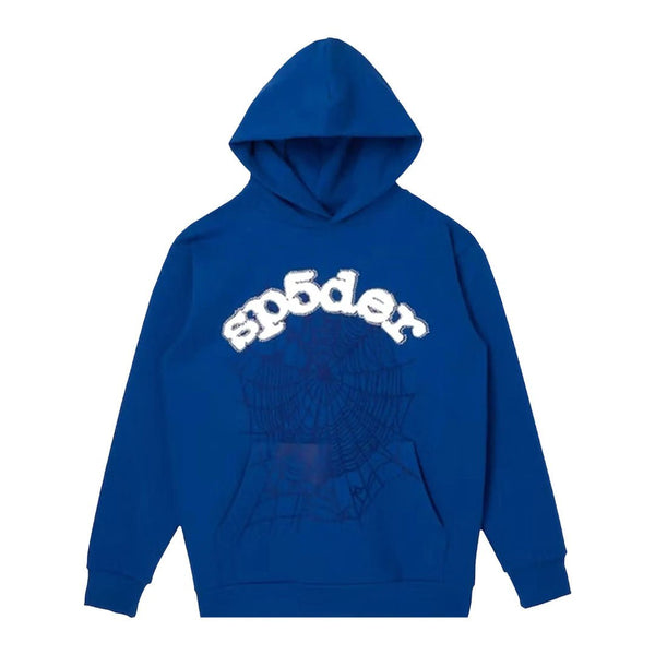 Sp5der Rhinestone Hoodie Dark Blue – NWAHYPE
