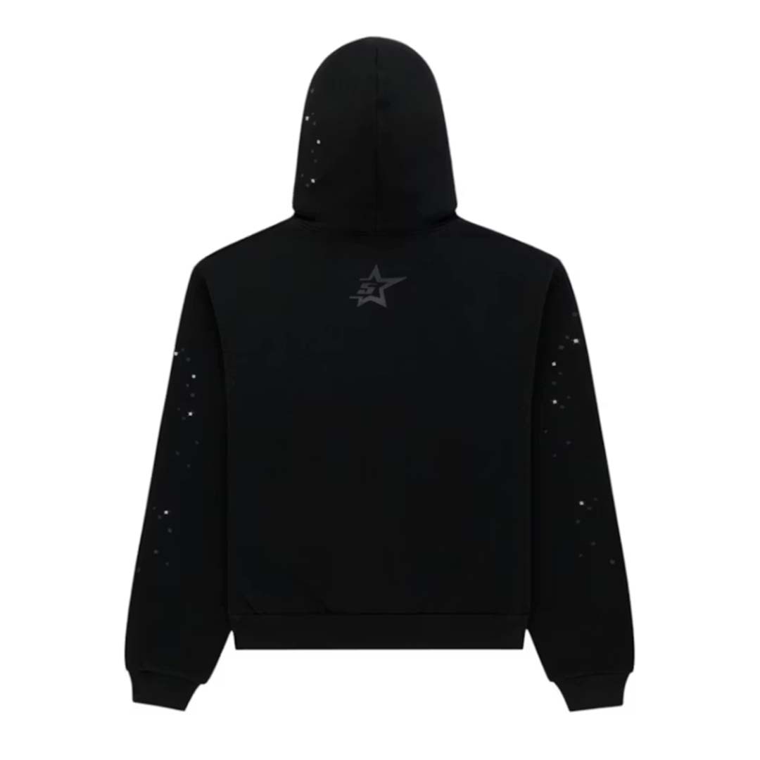 Sp5der Rhinestone P*nk V2 Triple Black Hoodie by Sp5der - NWAHYPE No.1 for streetwear Hoodies in USA