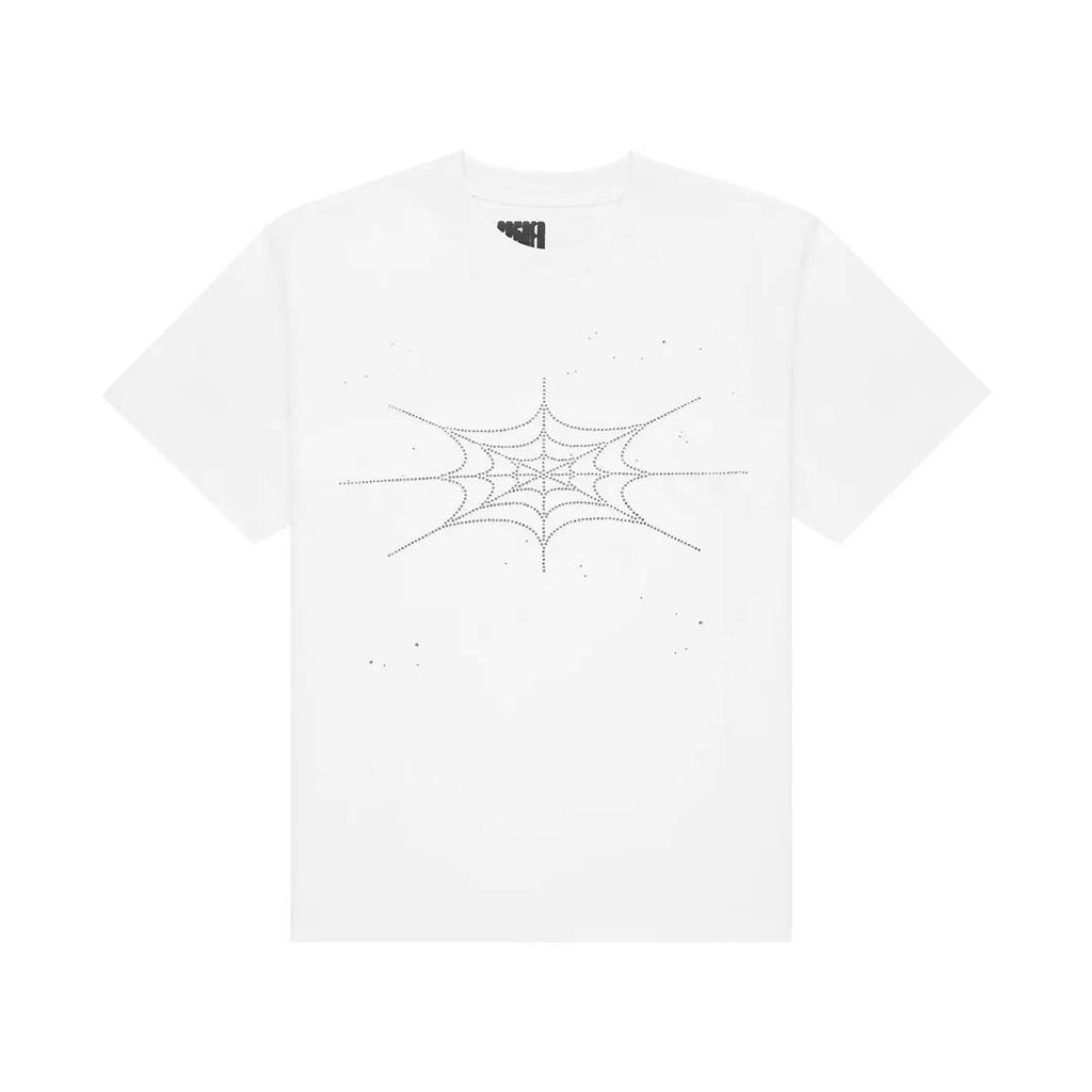 Sp5der Rhinestone Silk Web Tee White by Sp5der - NWAHYPE No.1 for streetwear T-Shirts in USA