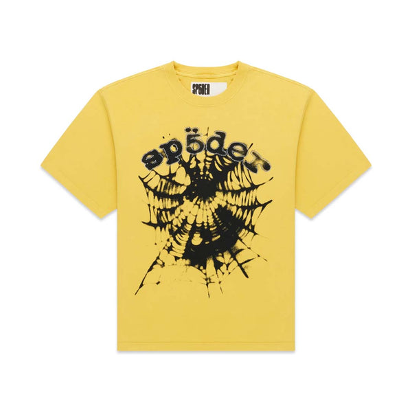 Sp5der Scattered OG Web V2 Tee Yellow by Sp5der - NWAHYPE No.1 for streetwear T-Shirts in USA
