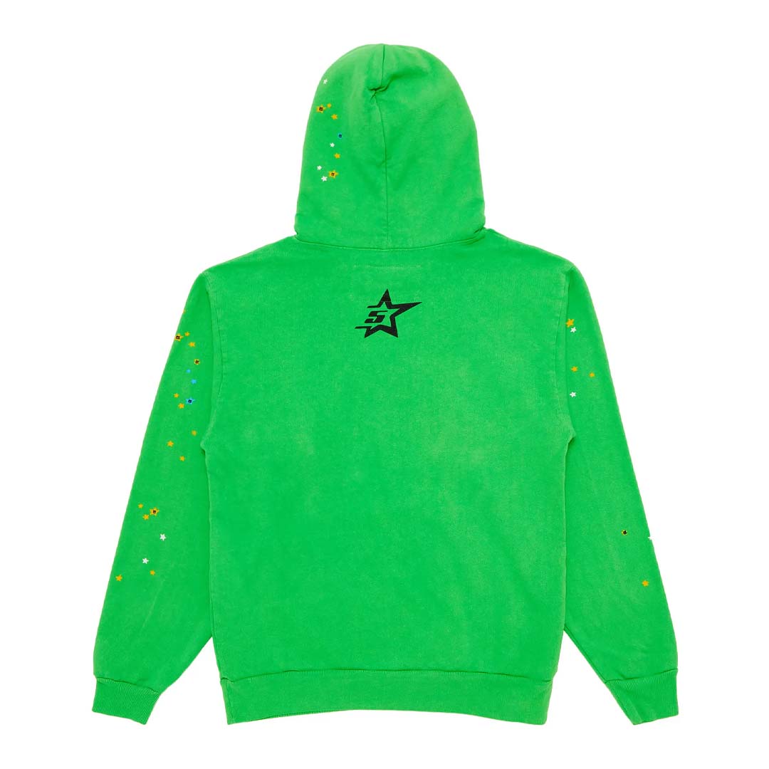 Sp5der Slime Green Rhinestone Punk V2 Hoodie by Sp5der - NWAHype No.1 for streetwear Hoodies in USA