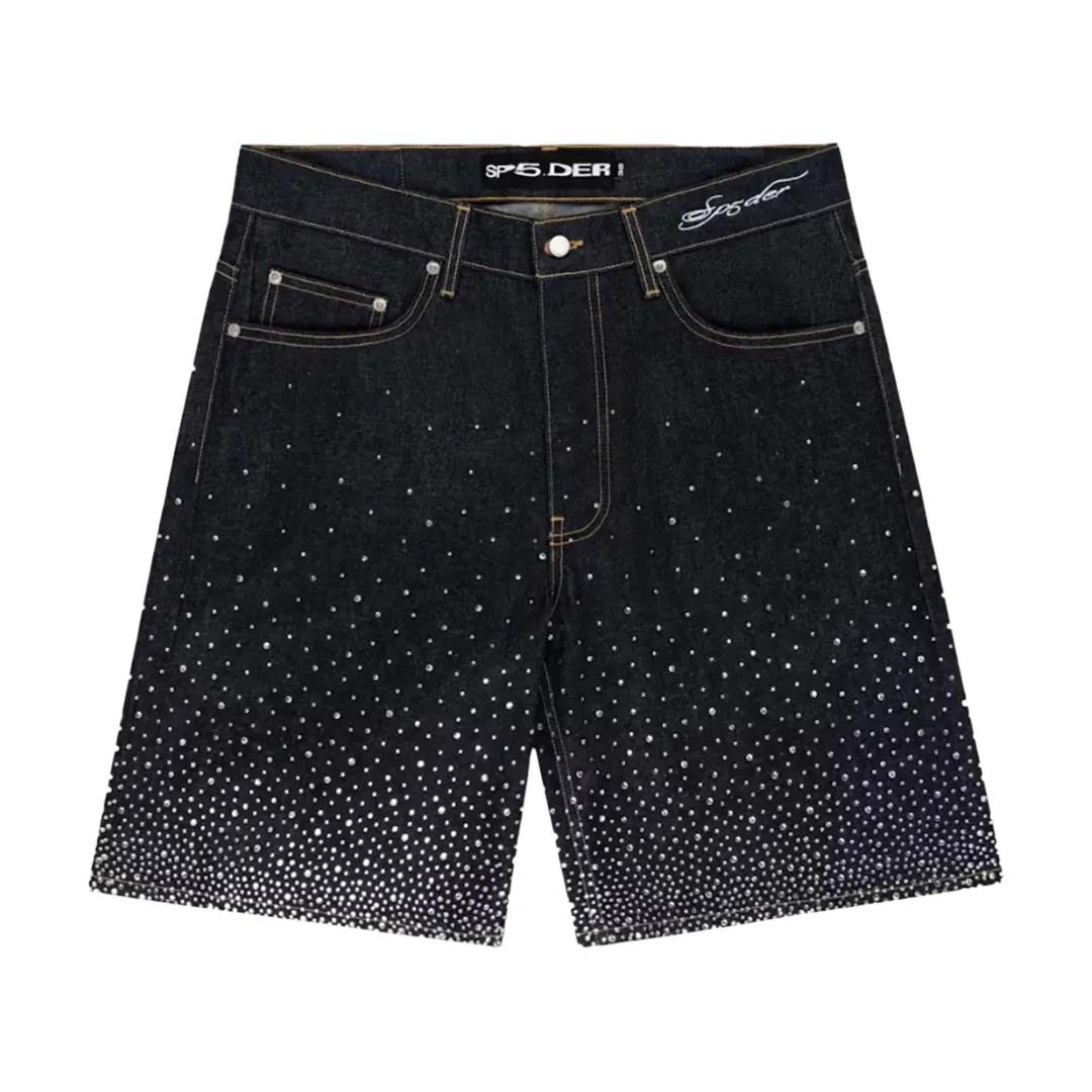 Sp5der Star Dust Denim Shorts by Sp5der - NWAHYPE No.1 for streetwear Shorts in USA