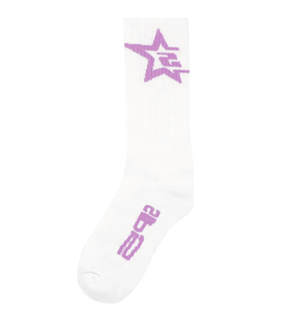 Sp5der Tube Socks White Purple Grape by Sp5der - NWAHYPE No.1 for streetwear Accessories in USA