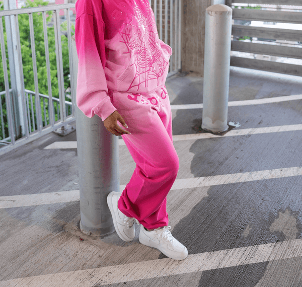 Sp5der Web Ombre Sweatpants Pink by Sp5der - NWAHYPE No.1 for streetwear Pants in USA