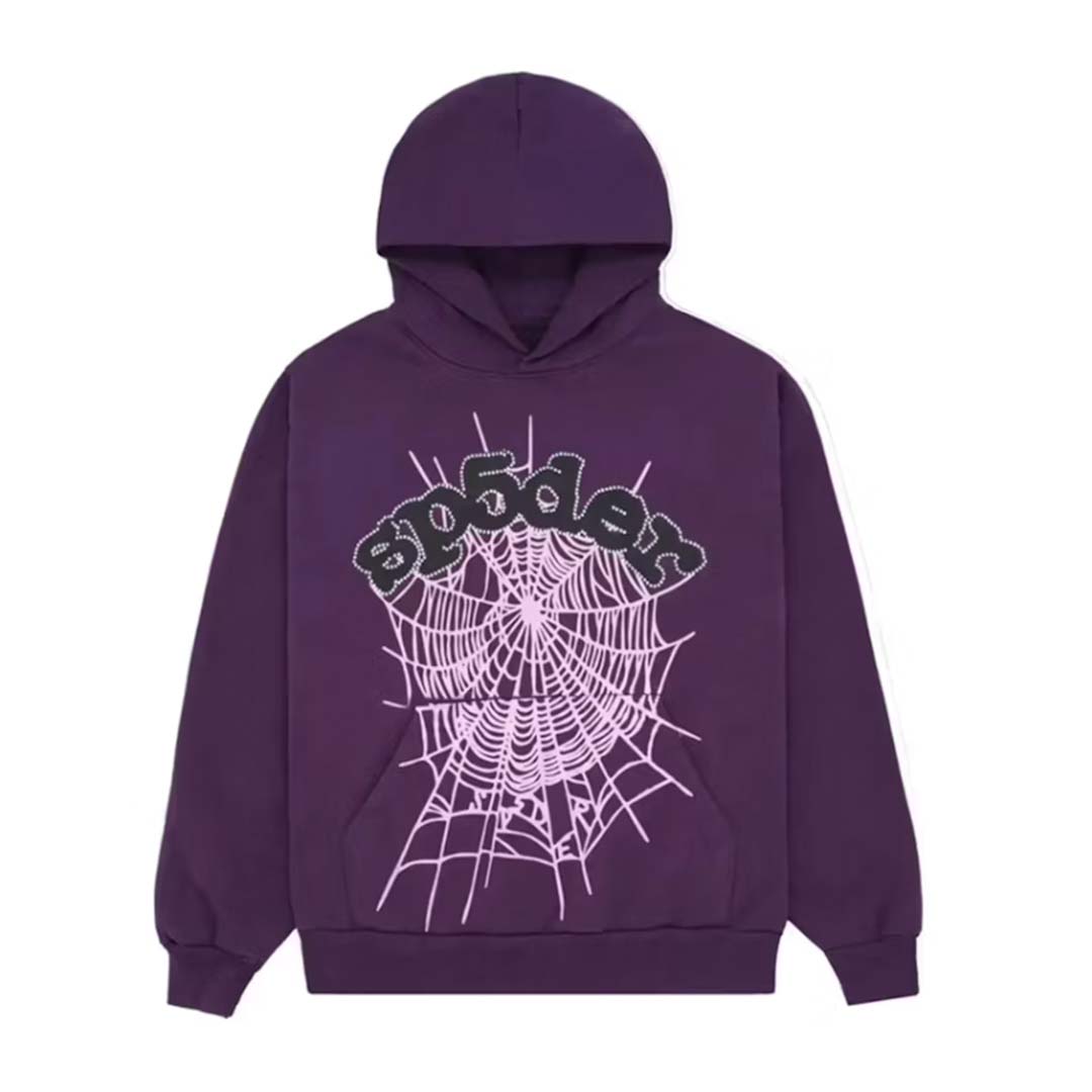 Sp5der Web Rhinestone Hoodie Purple by Sp5der - NWAHype 1 for streetwear Hoodies in USA