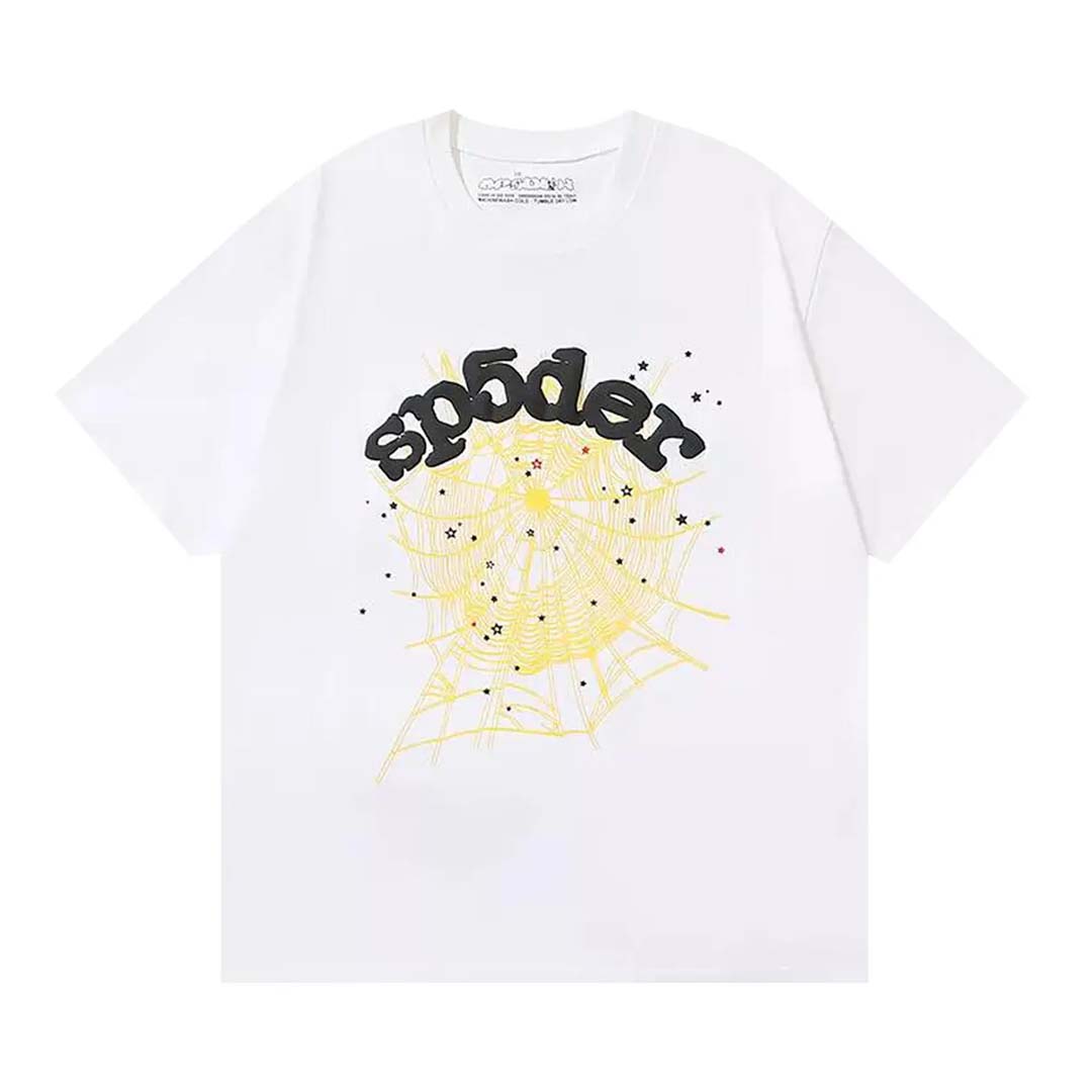 Sp5der White Yellow Web Tee by Sp5der - NWAHYPE No.1 for streetwear T-Shirts in USA