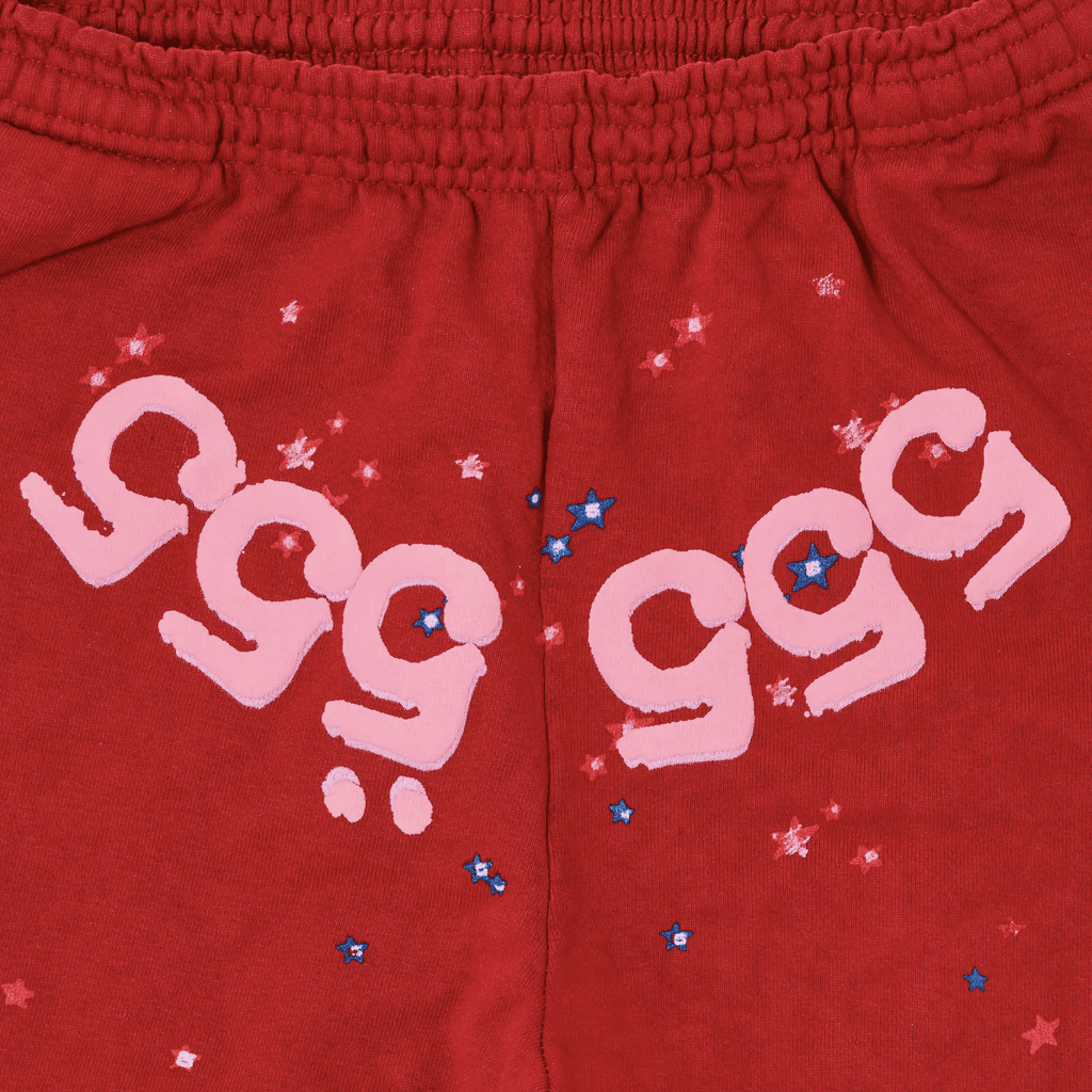 Sp5der Worldwide 555 Angel Sweatpants Red by Sp5der - NWAHype 1 for streetwear Pants in USA