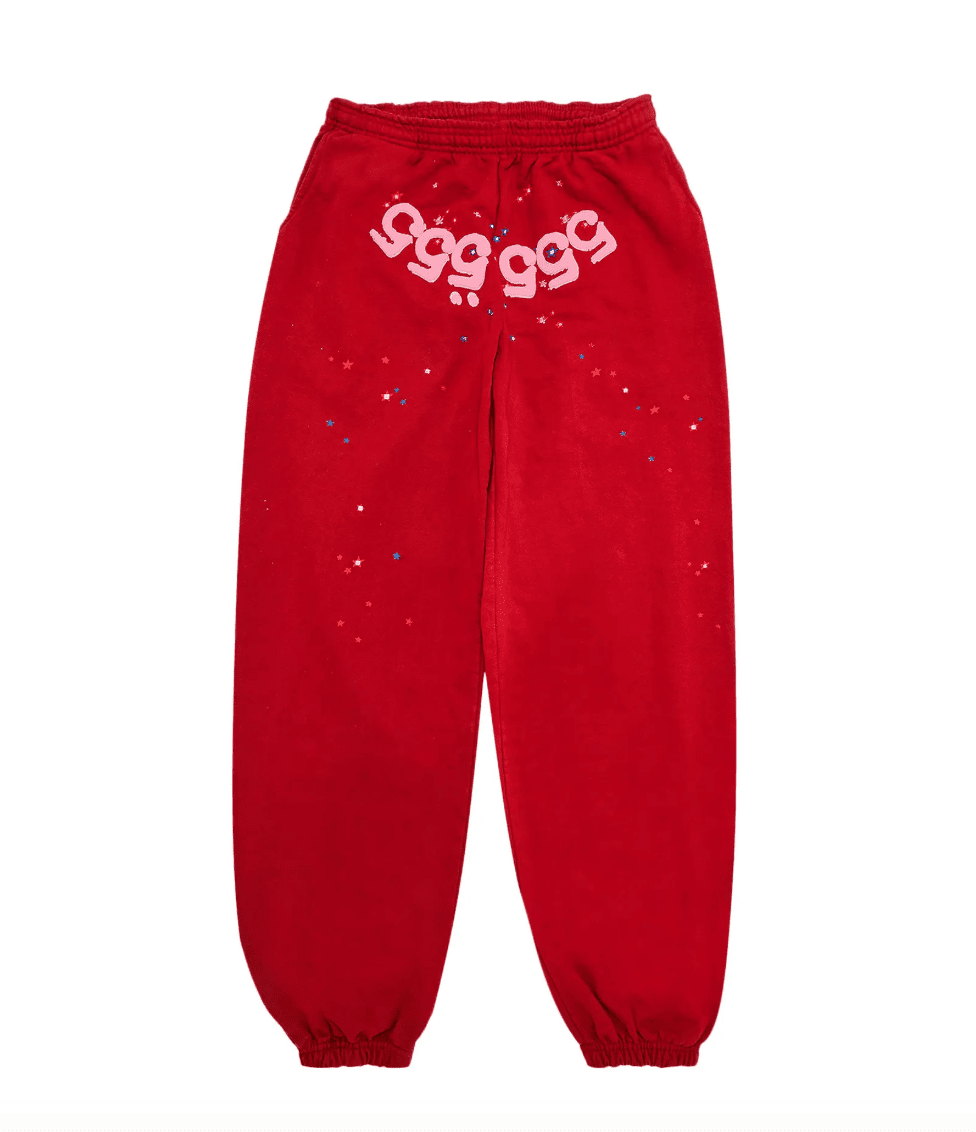 Sp5der Worldwide 555 Angel Sweatpants Red by Sp5der - NWAHype 1 for streetwear Pants in USA