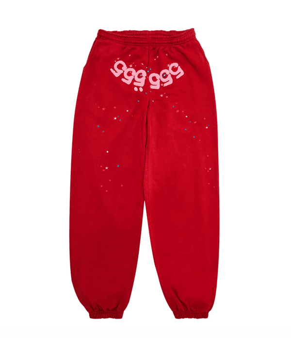 Sp5der Worldwide 555 Angel Sweatpants Red by Sp5der - NWAHype 1 for streetwear Pants in USA