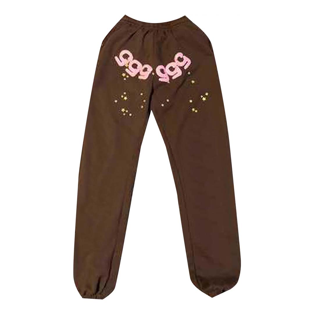 Sp5der Worldwide Angel Number Sweatpants 'Brown' by Sp5der - NWAHype 1 for streetwear Pants in USA