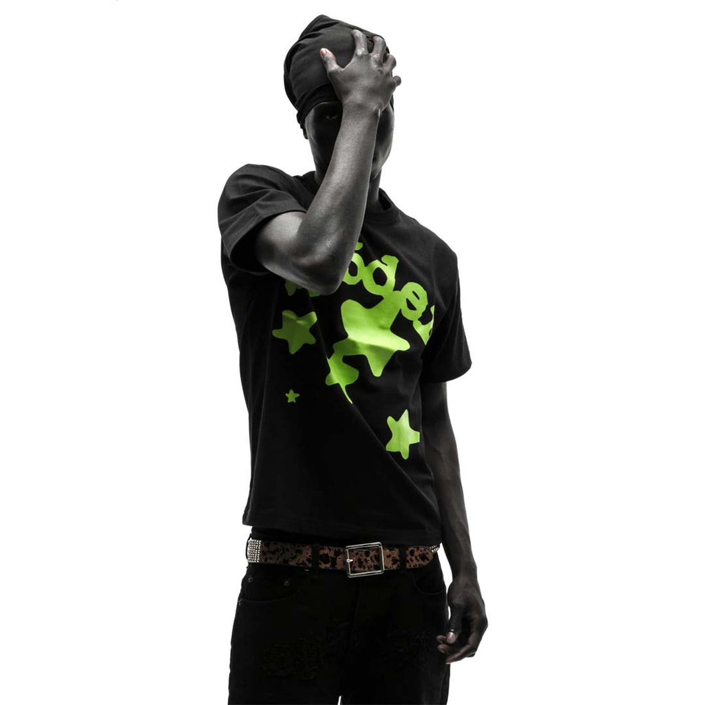 Sp5der Worldwide Beluga Tee Black Green by Sp5der - NWAHYPE No.1 for streetwear T-Shirts in USA
