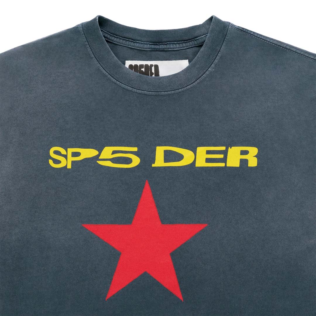 Sp5der Worldwide Five Point Tee Faded Black by Sp5der - NWAHYPE No.1 for streetwear T-Shirts in USA