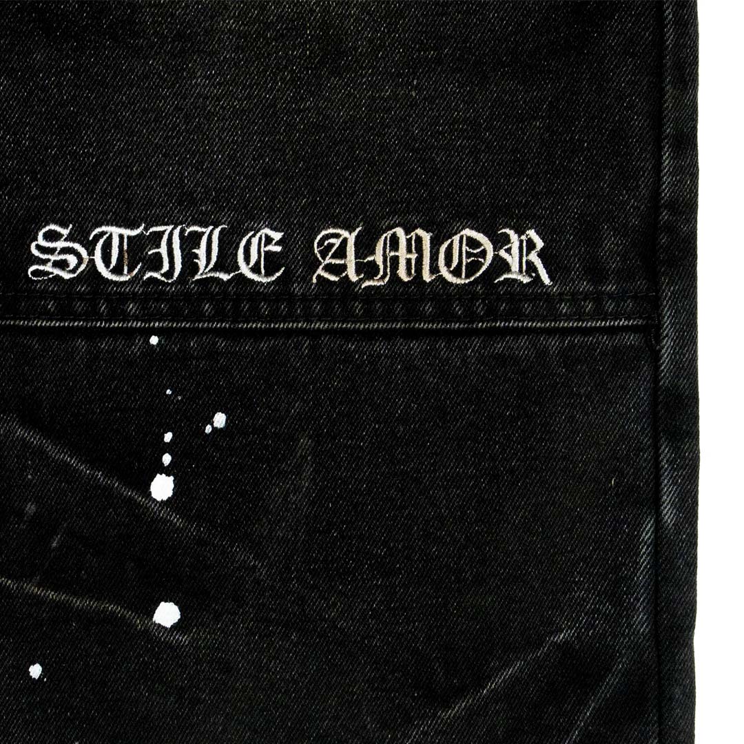 Stile de Amor 1950s Splatter Denim Black Pants by Stile de Amor - NWAHYPE No.1 for streetwear Pants in USA