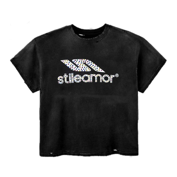 Stile de Amor Corolato Rhinestone Tee Black by Stile de Amor - NWAHYPE No.1 for streetwear T-Shirts in USA