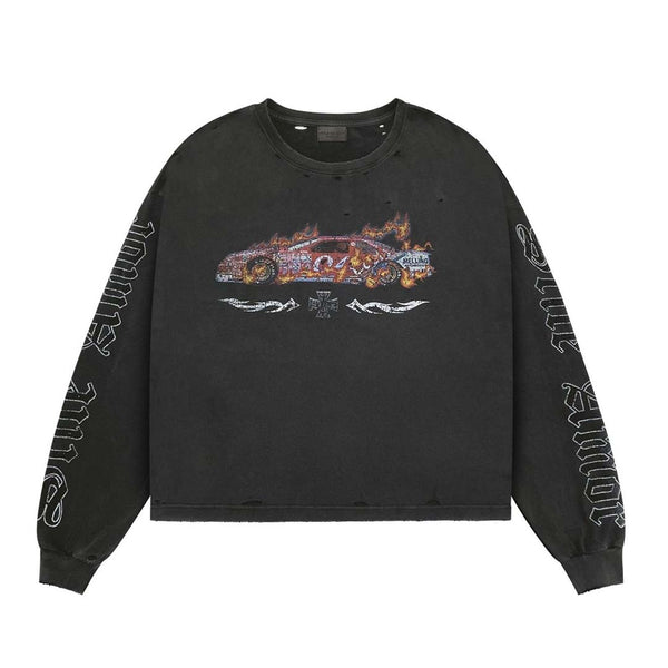 Stile de Amor Corredore Long Sleeve Tee Faded Black Red by Stile de Amor - NWAHYPE No.1 for streetwear T-Shirts in USA