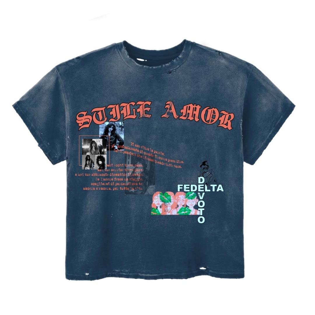 Stile de Amor Fedelta Tee Faded Navy by Stile de Amor - NWAHYPE No.1 for streetwear T-Shirts in USA