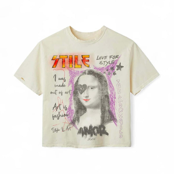 Stile de Amor Monalisa Tee Cream by Stile de Amor - NWAHYPE No.1 for streetwear T-Shirts in USA