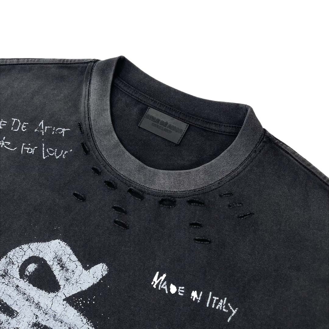 Stile de Amor Sqaudra Long Sleeve Tee Faded Black by Stile de Amor - NWAHYPE No.1 for streetwear T-Shirts in USA