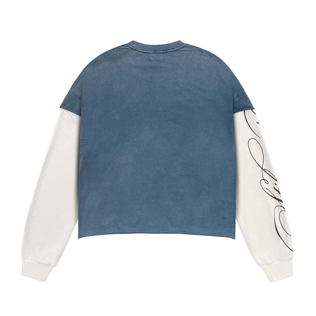 Stile de Amor Sqaudra Long Sleeve Thermal Tee Blue by Stile de Amor - NWAHYPE No.1 for streetwear T-Shirts in USA