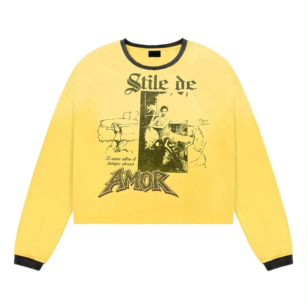 Stile de Amor Stresso Long Sleeve Tee Yellow by Stile de Amor - NWAHYPE No.1 for streetwear T-Shirts in USA
