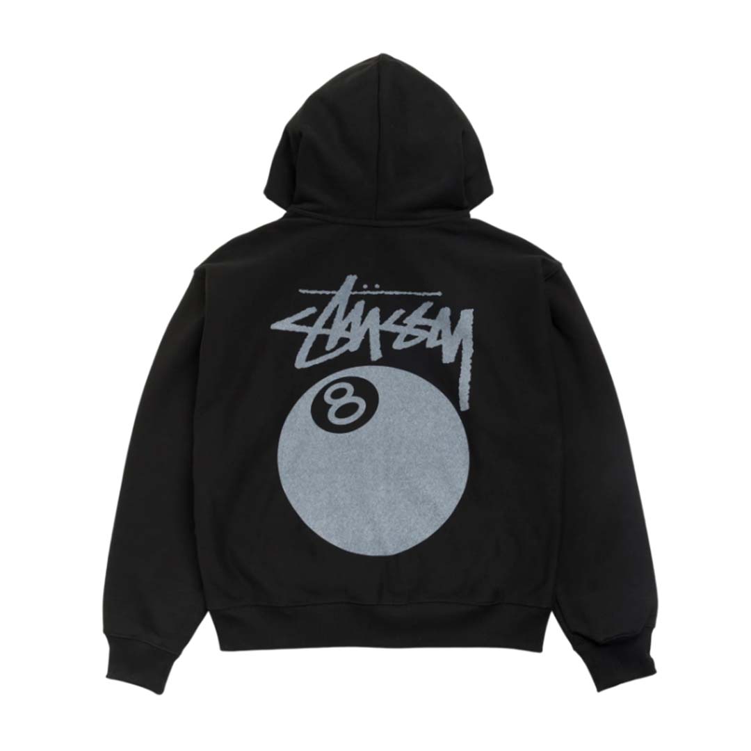 Stussy 8 Ball Zip Up Hoodie Black by Stussy - NWAHYPE No.1 for streetwear Hoodies in USA