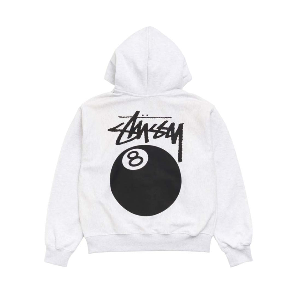 Stussy 8 Ball Zip Up Hoodie Grey by Stussy - NWAHYPE No.1 for streetwear Hoodies in USA