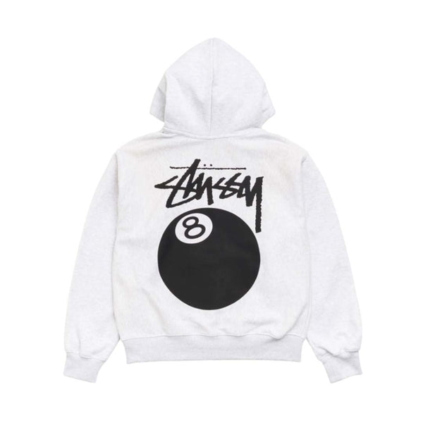 Stussy 8 Ball Zip Up Hoodie Grey by Stussy - NWAHYPE No.1 for streetwear Hoodies in USA