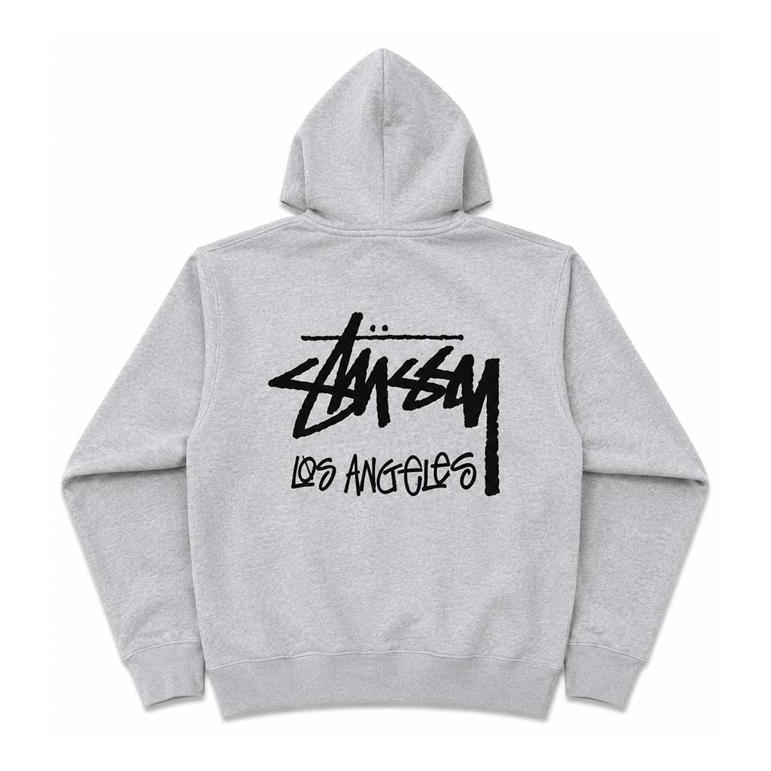 Stussy Ash Heather Grey Chapter Los Angeles Zip Up Hoodie by Stussy - NWAHYPE No.1 for streetwear Hoodies in USA