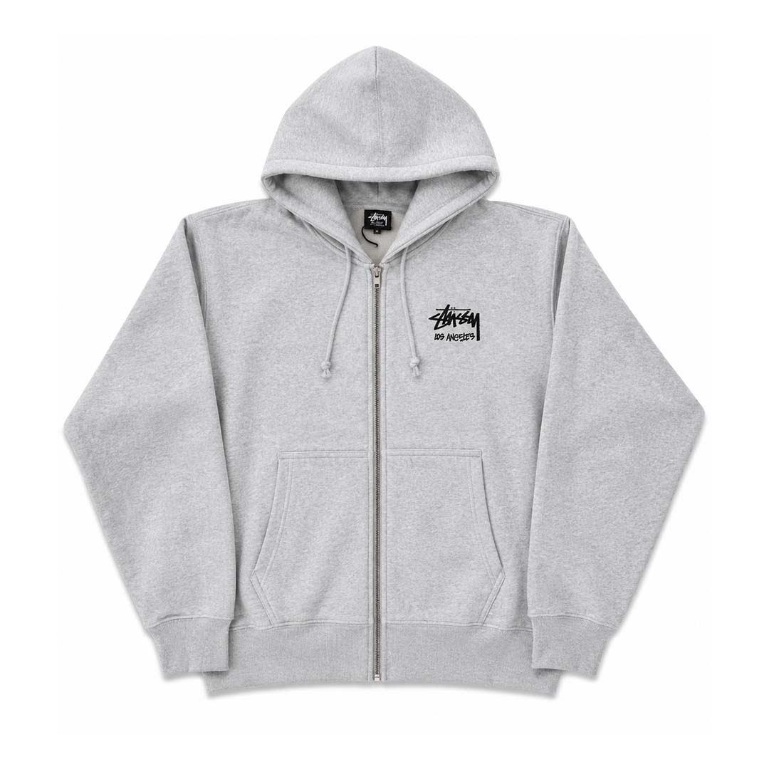 Stussy Ash Heather Grey Chapter Los Angeles Zip Up Hoodie by Stussy - NWAHYPE No.1 for streetwear Hoodies in USA