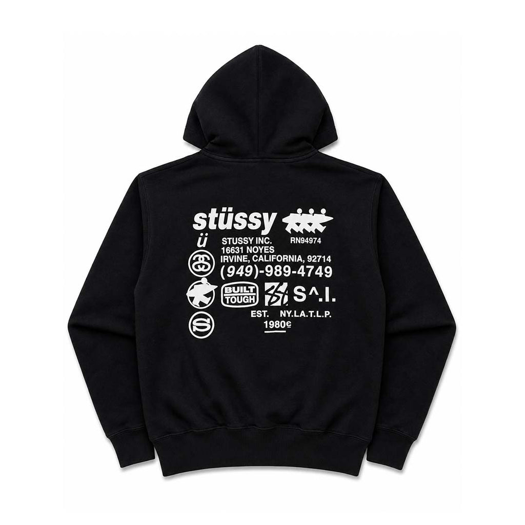 Stussy Black Common Wealth Zip Up Hoodie by Stussy - NWAHYPE No.1 for streetwear Hoodies in USA