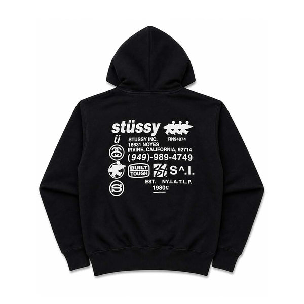 Stussy Black Common Wealth Zip Up Hoodie by Stussy - NWAHYPE No.1 for streetwear Hoodies in USA