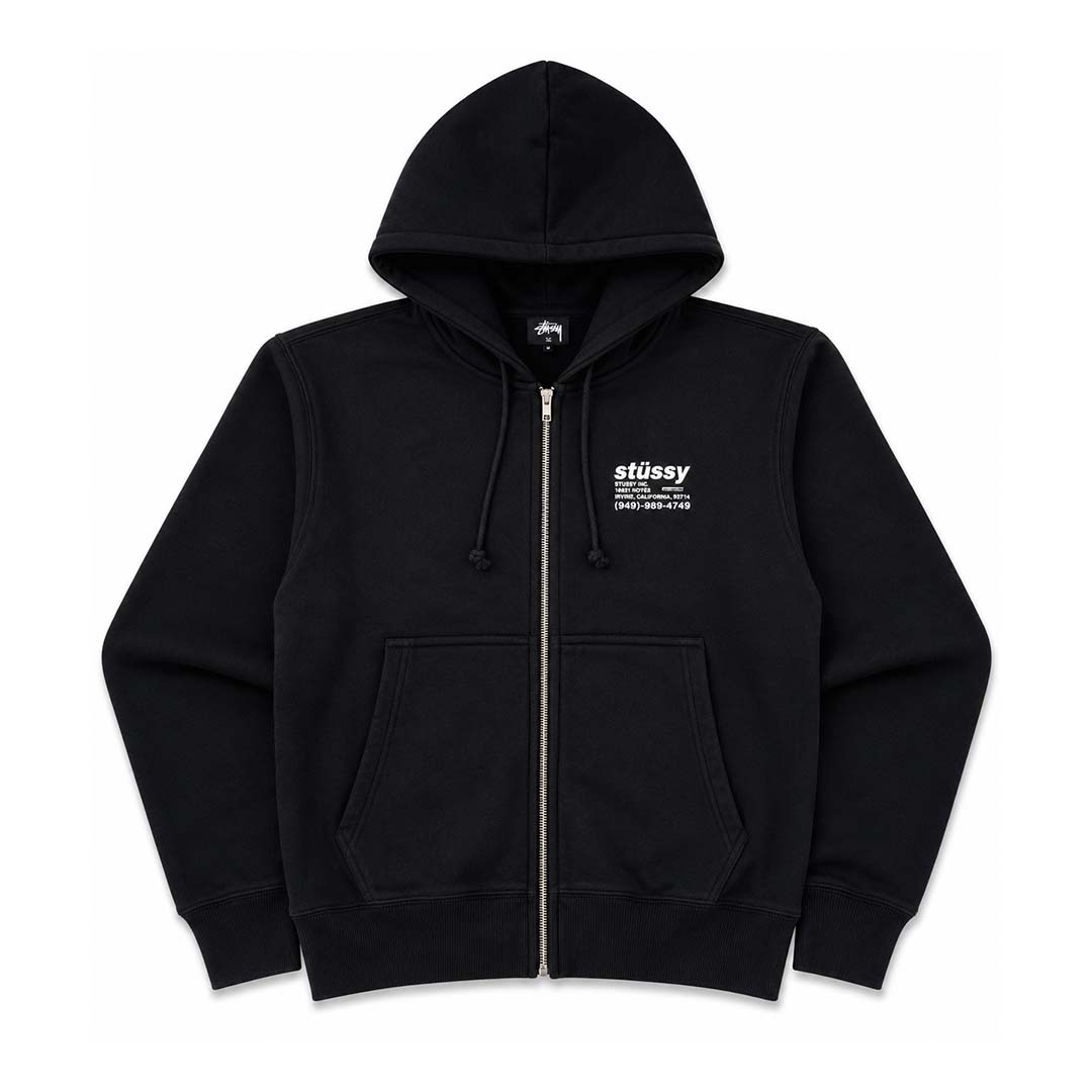 Stussy Black Common Wealth Zip Up Hoodie by Stussy - NWAHYPE No.1 for streetwear Hoodies in USA
