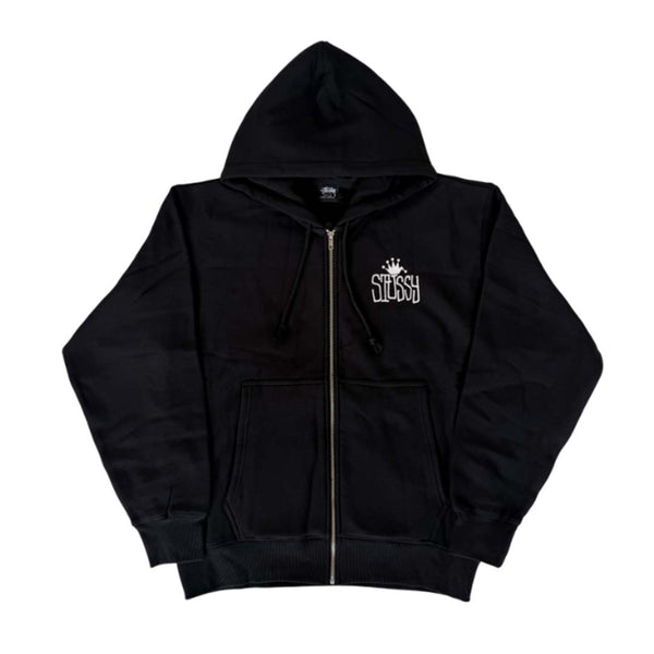 Stussy Black Crown International Zip Up Hoodie by Stussy - NWAHYPE No.1 for streetwear Hoodies in USA