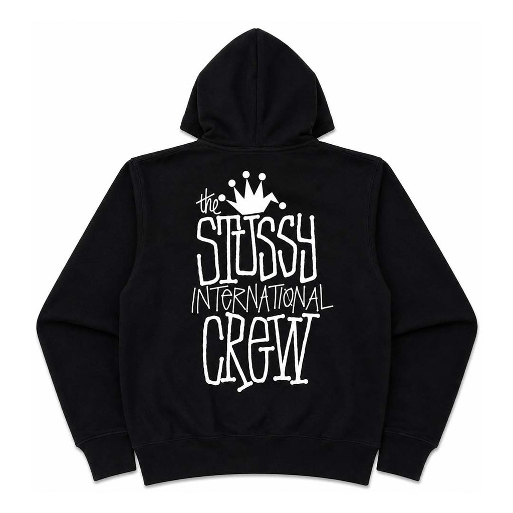 Stussy Black Crown International Zip Up Hoodie by Stussy - NWAHYPE No.1 for streetwear Hoodies in USA