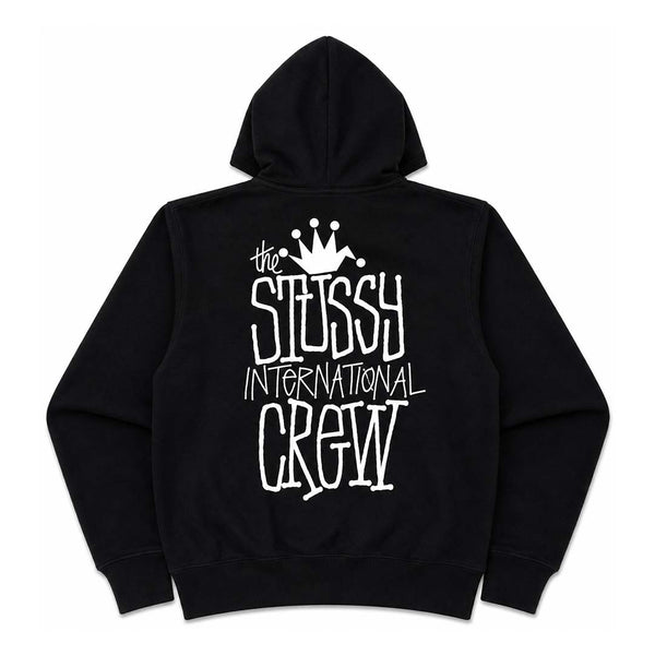 Stussy Black Crown International Zip Up Hoodie by Stussy - NWAHYPE No.1 for streetwear Hoodies in USA