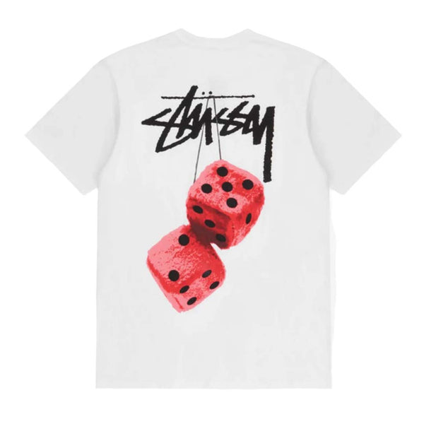 Stussy Fuzzy Dice White Tee by Stussy - NWAHYPE No.1 for streetwear T-Shirts in USA